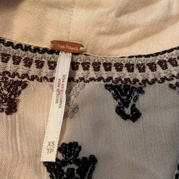 Free People cream printed mini dress - Picture 3 of 3